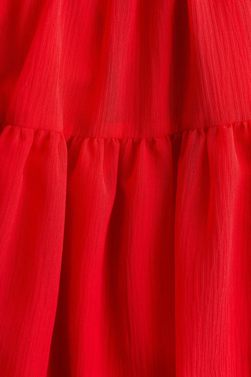 H&M Tiered Chiffon Dress